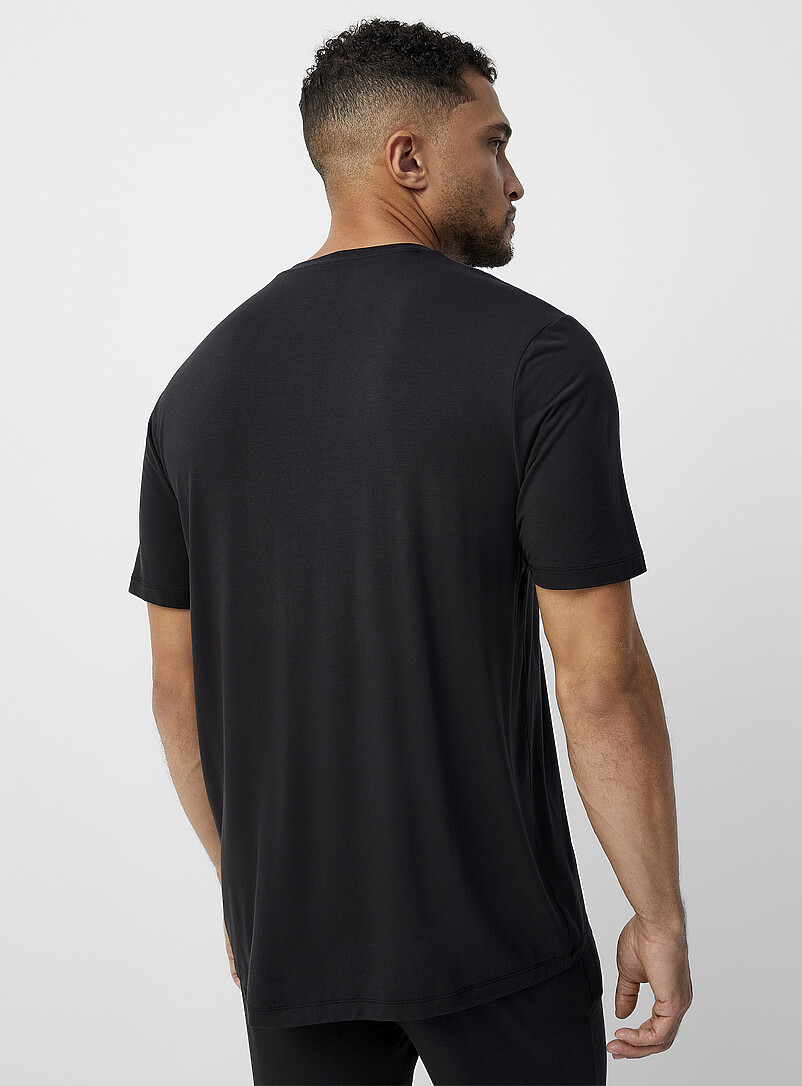 Le 31: Le t-shirt modal TENCEL<sup>MC</sup> uni Vert bouteille - Sapin pour homme