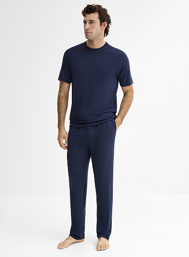 Le 31: Le pantalon pyjama fluide modal TENCEL<sup>MC</sup> Bleu fonc&eacute; - Indigo pour homme