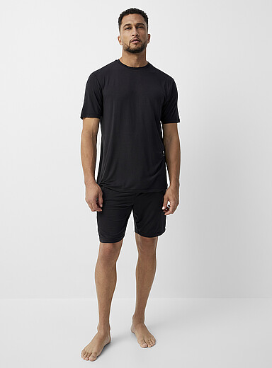 Le 31: Le short pyjama modal TENCEL<sup><small>MC</small></sup> uni Noir pour homme