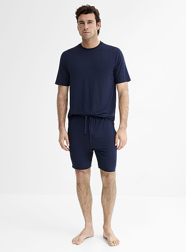 Le 31: Le short pyjama modal TENCEL<sup><small>MC</small></sup> uni Bleu fonc&eacute; - Indigo pour homme