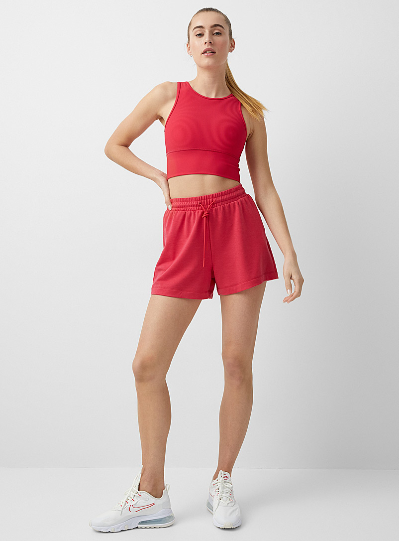 I.FIV5: Le short jersey léger Rouge moyen-framboi-ceris pour femme