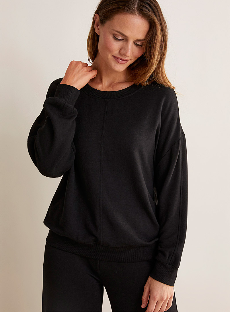 Miiyu Black Soft modal lounge sweatshirt for women