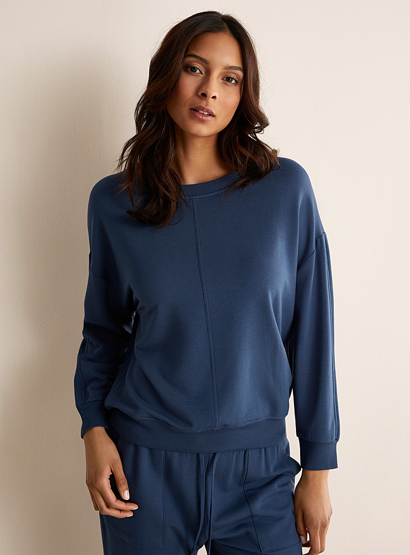 Miiyu Marine Blue Soft modal lounge sweatshirt for women