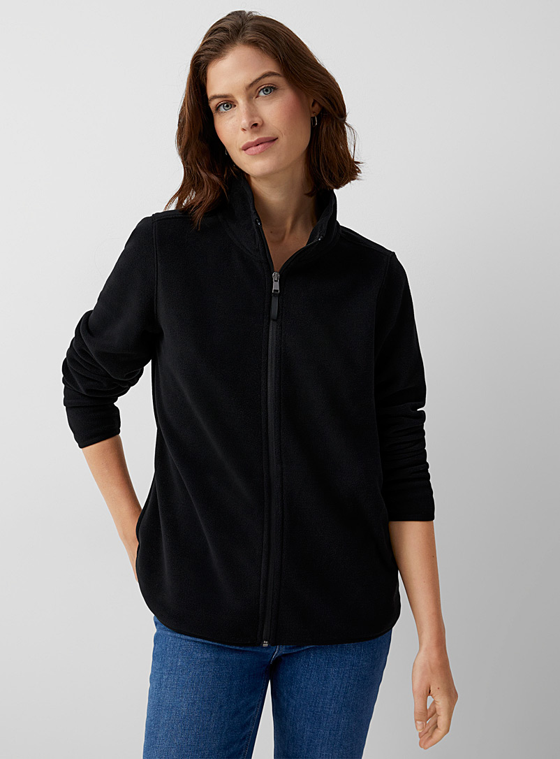 Contemporaine Black Fleece mock-neck jacket for women