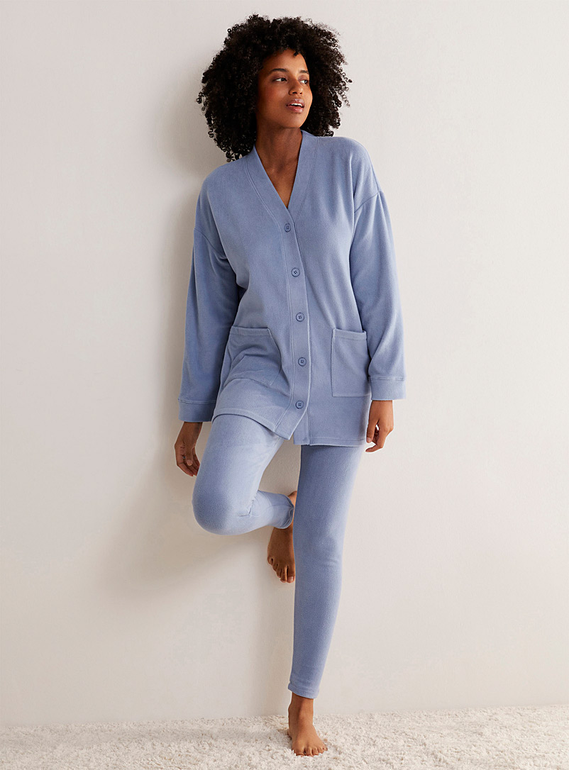 Miiyu Slate Blue Stretch fleece legging for women