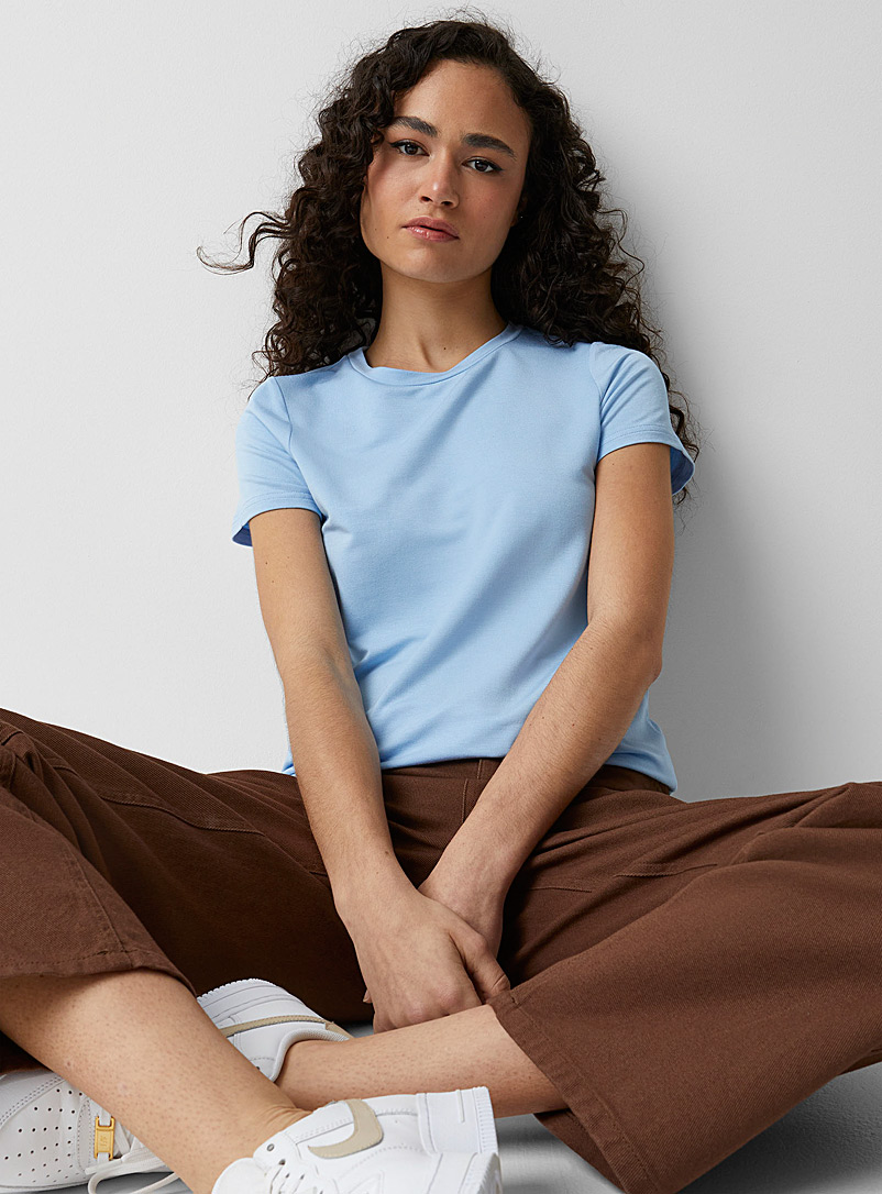 Twik: Le t-shirt envers ratiné Bleu pâle-bleu poudre pour femme