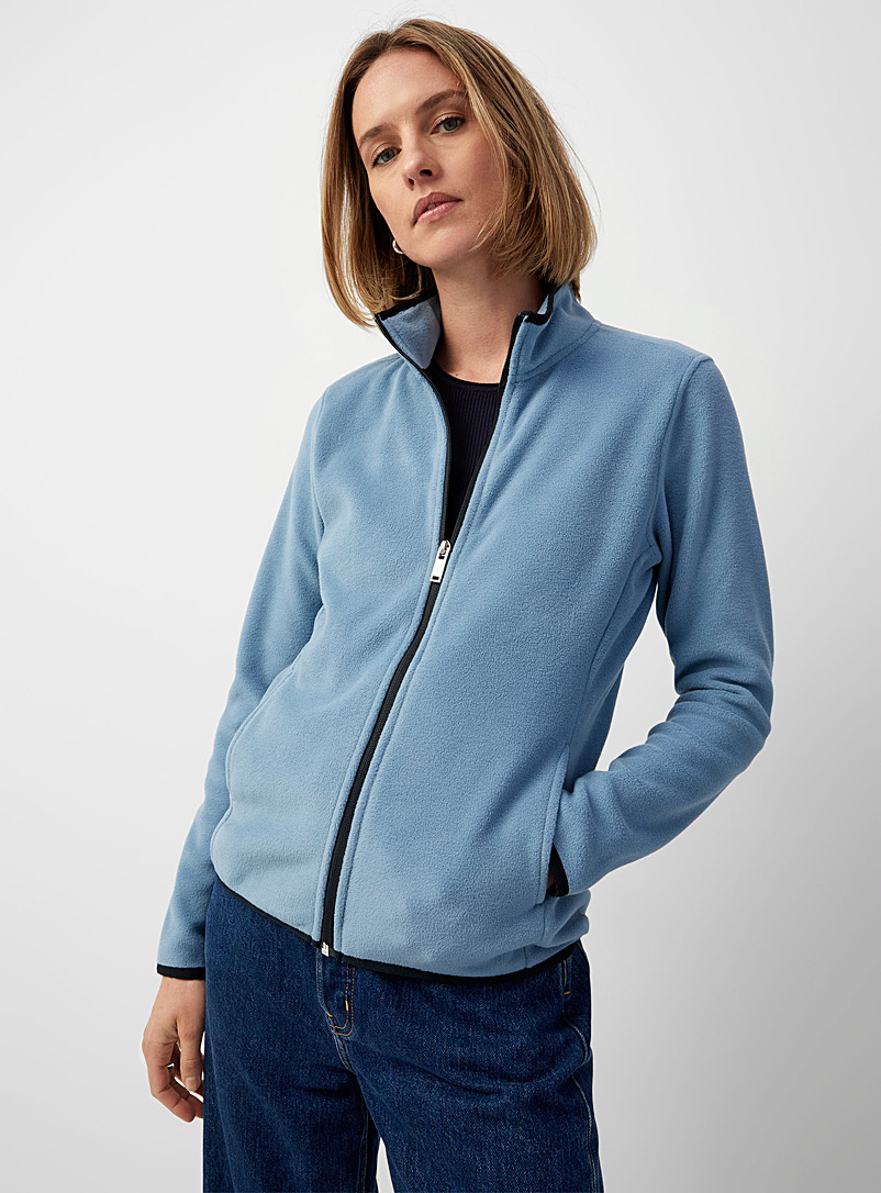 Contemporaine: La veste polaire col montant Bleu ciel pour femme