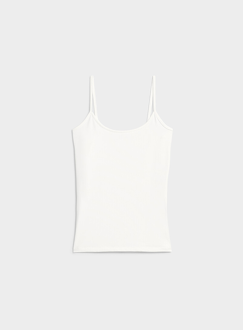 Contemporaine: La camisole fines bretelles seconde peau Blanc pour femme
