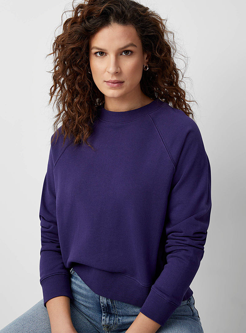 Contemporaine Slate Blue French terry raglan sweatshirt for women