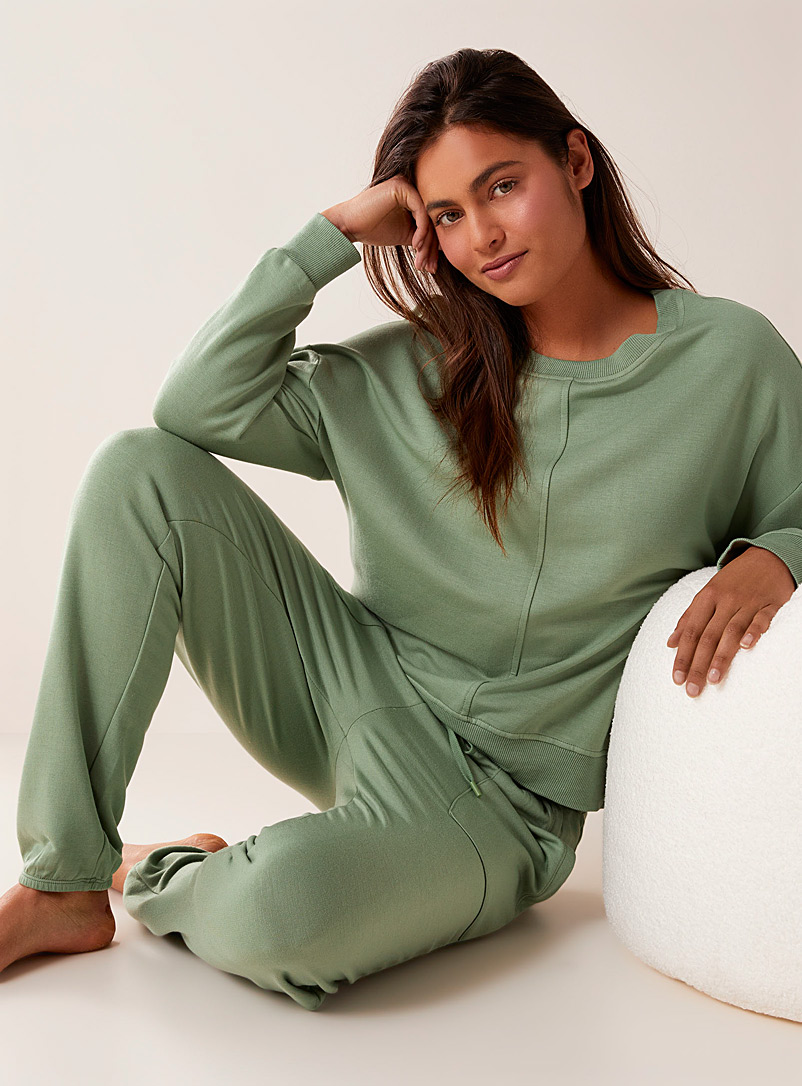 Miiyu Mint/Pistachio Green Soft modal lounge sweatshirt for women