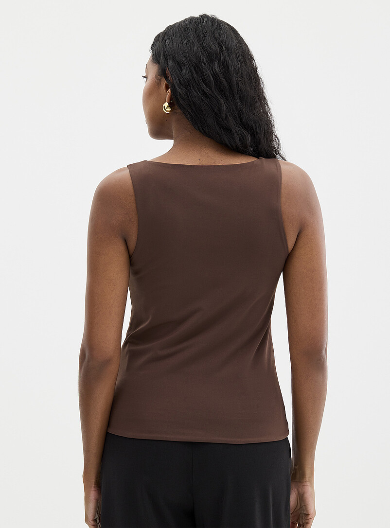 Contemporaine: La camisole bretelles larges seconde peau Brun  pour femme