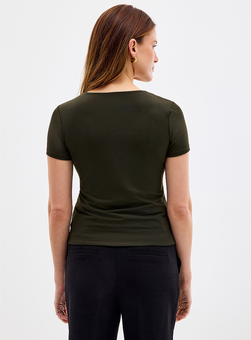 Contemporaine: Le t-shirt col rond manches courtes seconde peau Bleu marine - Bleu nuit pour femme