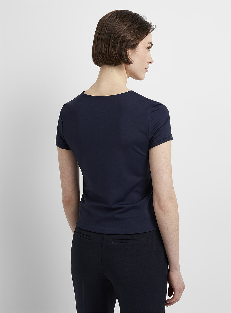 Contemporaine Navy/Midnight Blue Second-skin short-sleeve crew-neck T-shirt for women