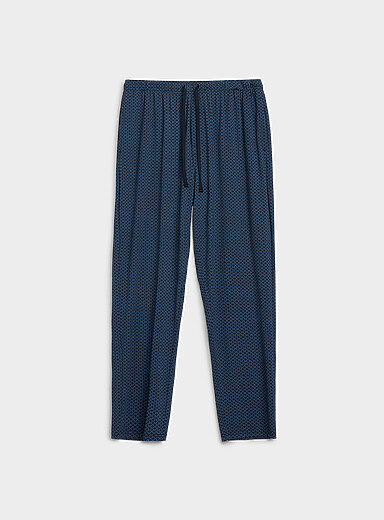 Le 31 Indigo/Dark Blue Patterned TENCEL&trade; modal pyjama pant for men