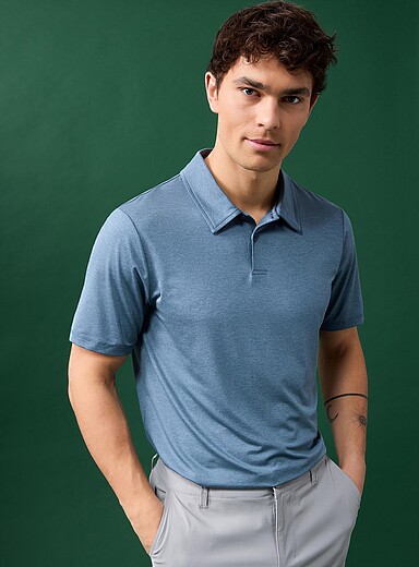 I.FIV5: Le polo de golf couleur unie Bleu pour homme