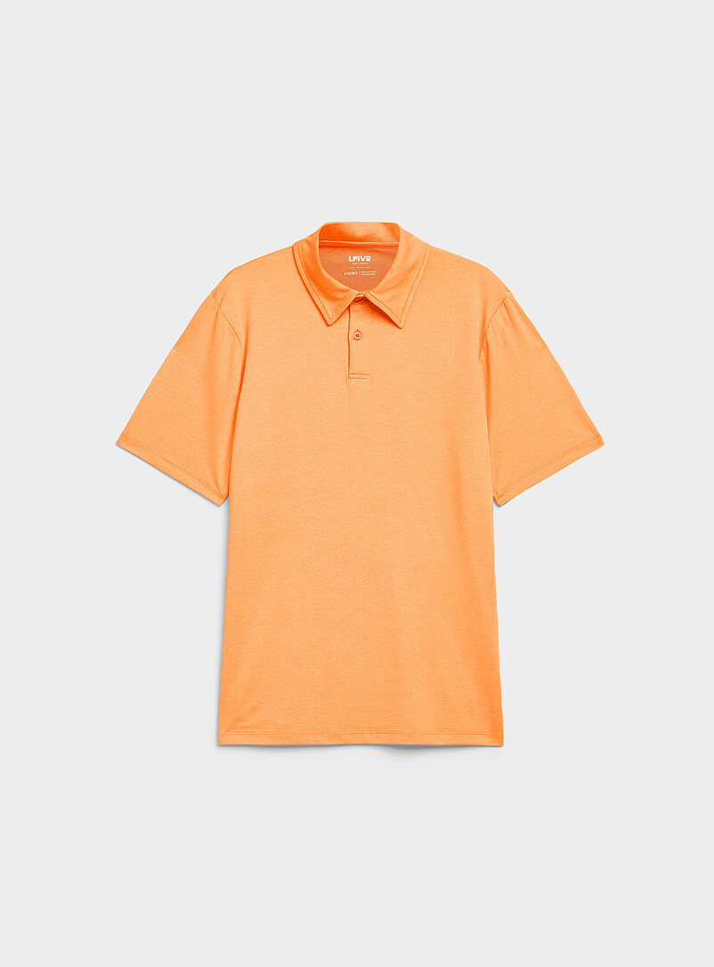 I.FIV5: Le polo de golf couleur unie Orange pour homme