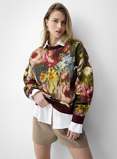 Printed drop-shoulder organic cotton sweatshirt