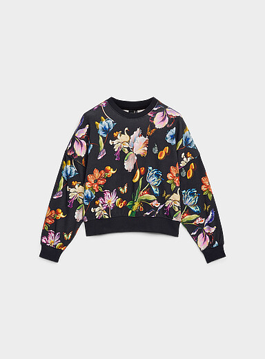 Ic&ocirc;ne Oxford Printed drop-shoulder organic cotton sweatshirt for women
