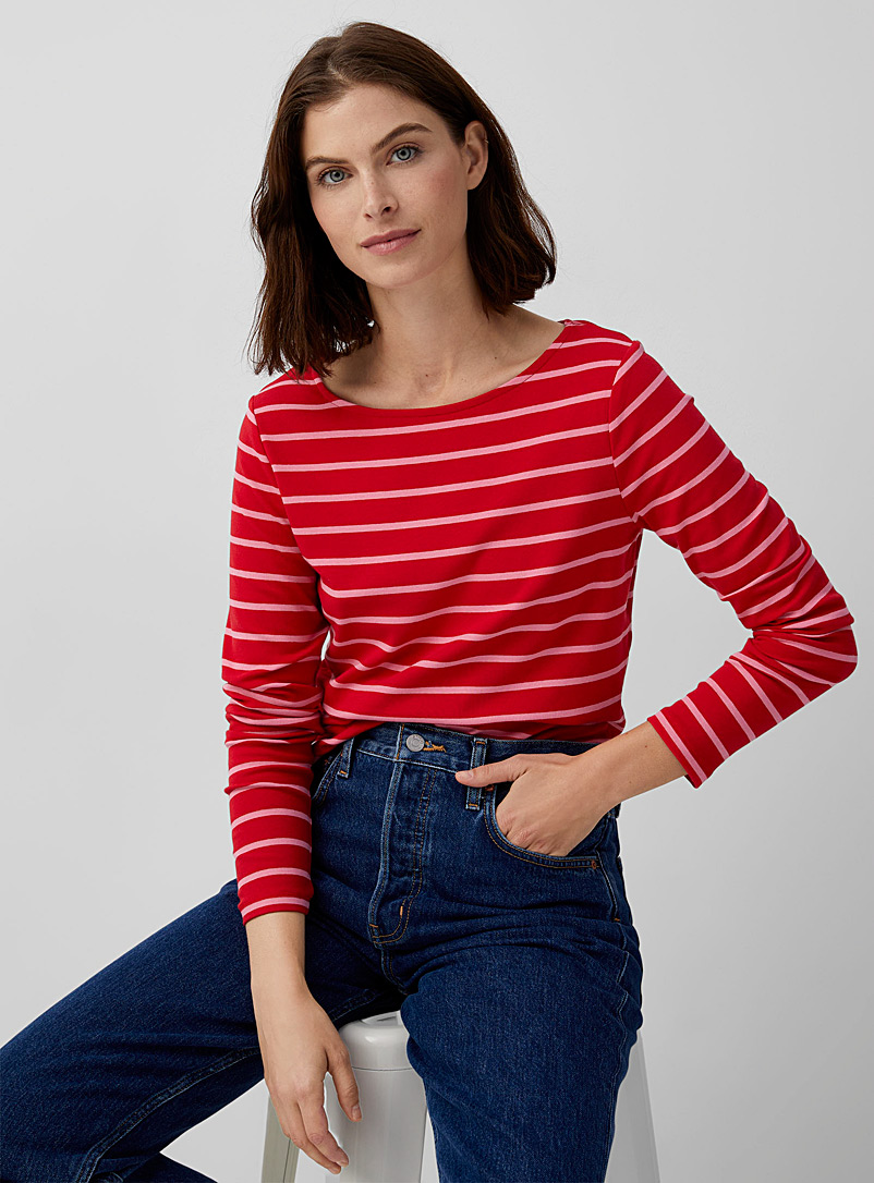 Contemporaine: La marinière tricot jersey Rouge pour femme