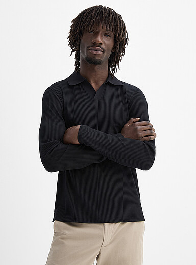 Flat-ribbed Johnny collar polo | Le 31 | | Simons