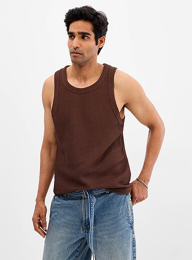La camisole tricot ajour&eacute; <b>Coupe confort</b>