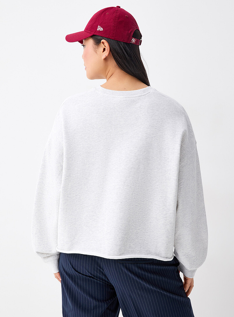 Twik Teal Cropped fleece sweatshirt for women