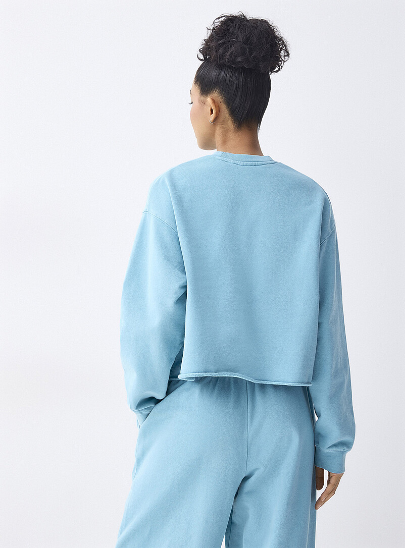 Twik: Le sweat court molleton Sarcelle - Turquoise pour femme