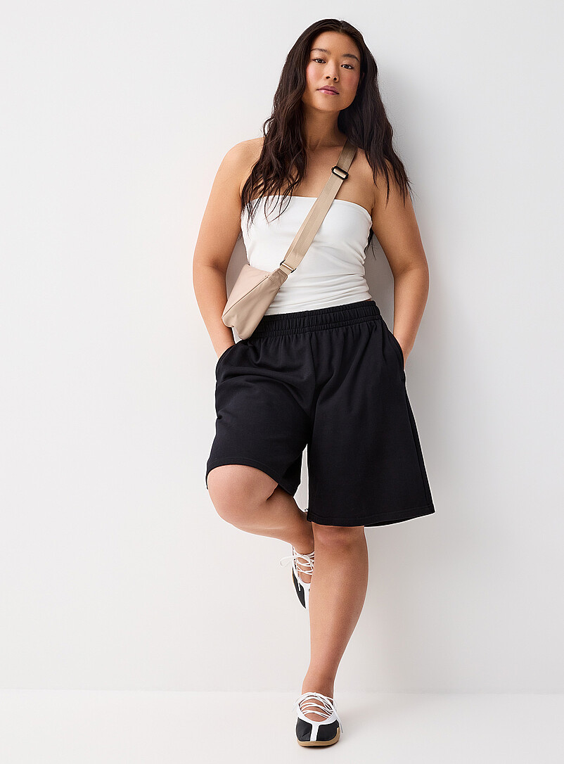 Twik Blue Relaxed French terry Bermuda short for women