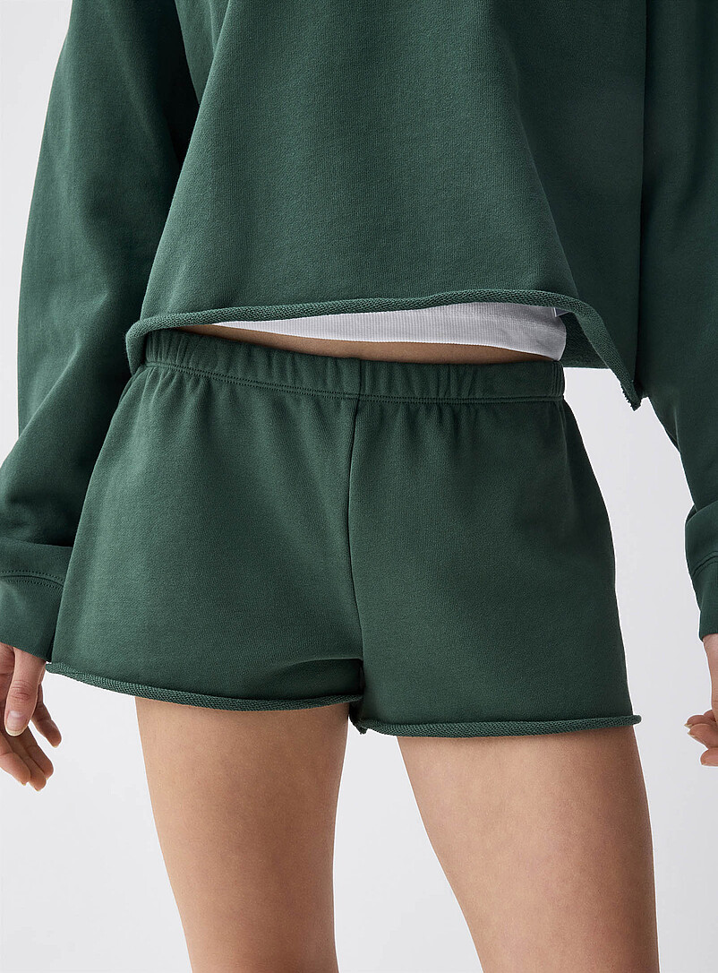 Twik: Le minishort molleton envers ratin&eacute; Rose pour femme