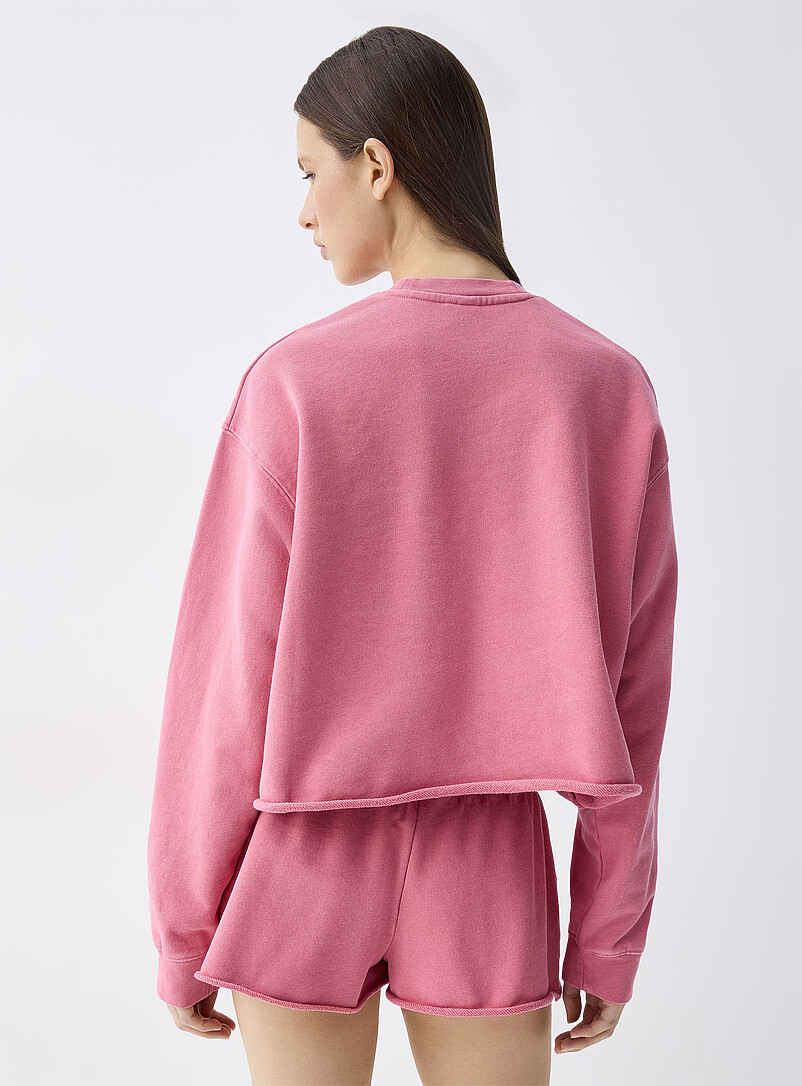 Twik Teal Terry-lined fleece mini short for women