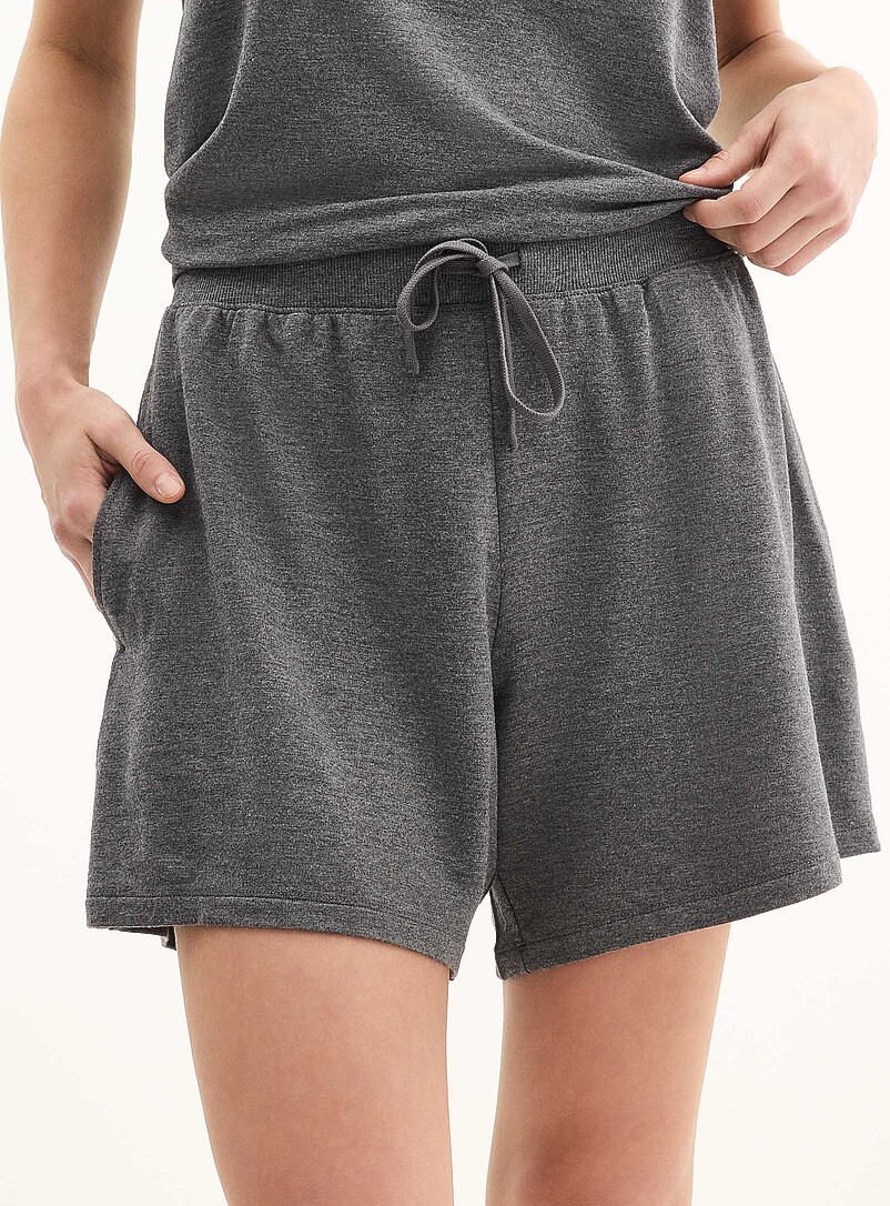 Miiyu Dark Grey Brushed underside supple lounge short for women