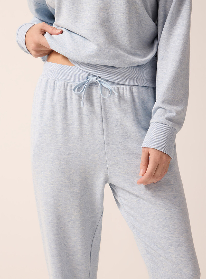 Miiyu Ecru/Linen Brushed underside supple lounge jogger for women