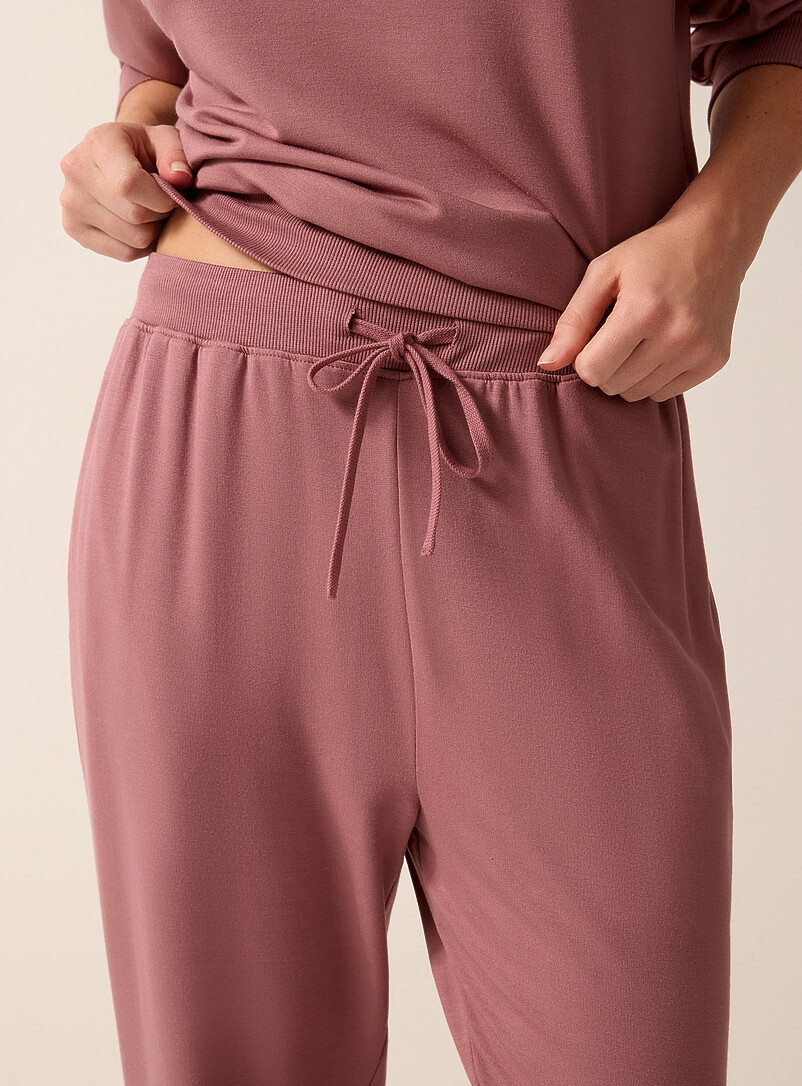 Miiyu Ecru/Linen Brushed underside supple lounge jogger for women