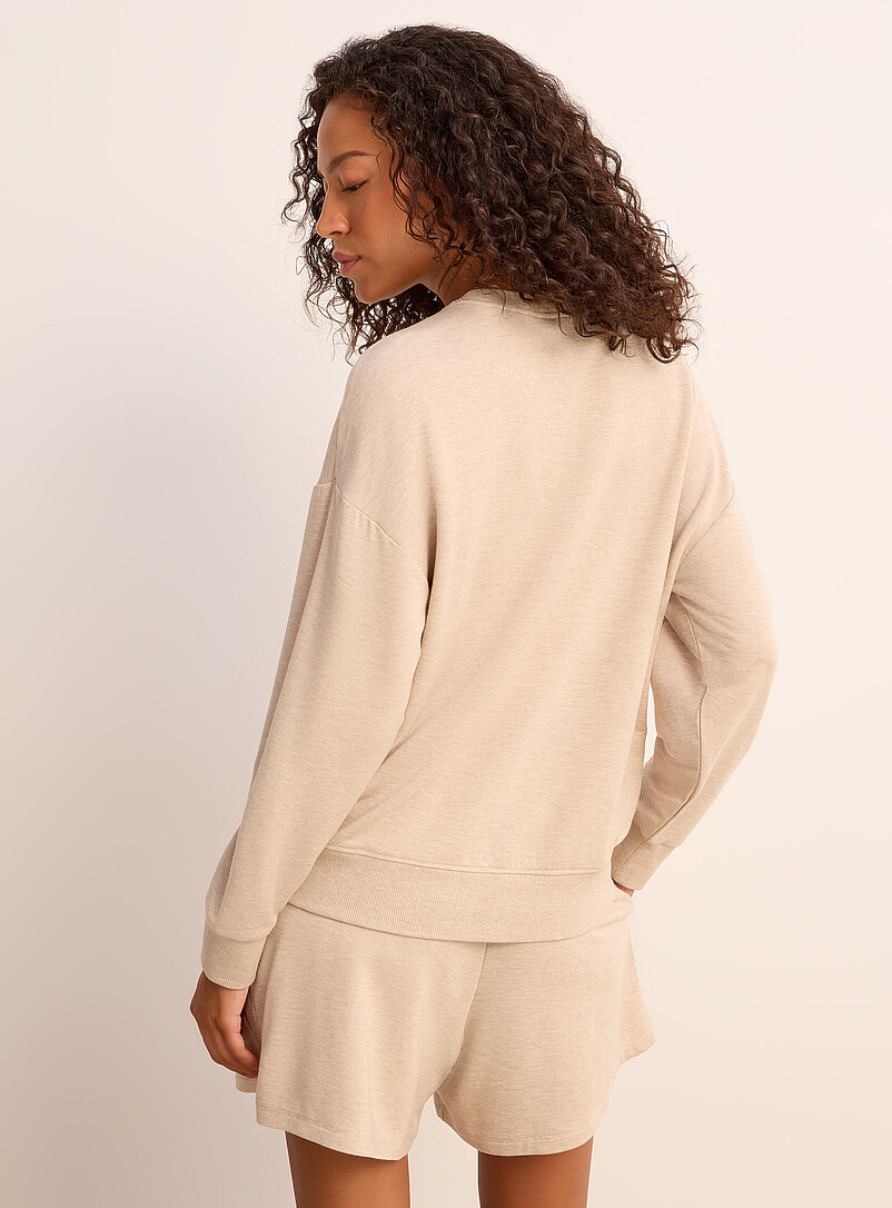 Miiyu: Le sweat souple envers bross&eacute; Bleu p&acirc;le - Bleu ciel pour femme