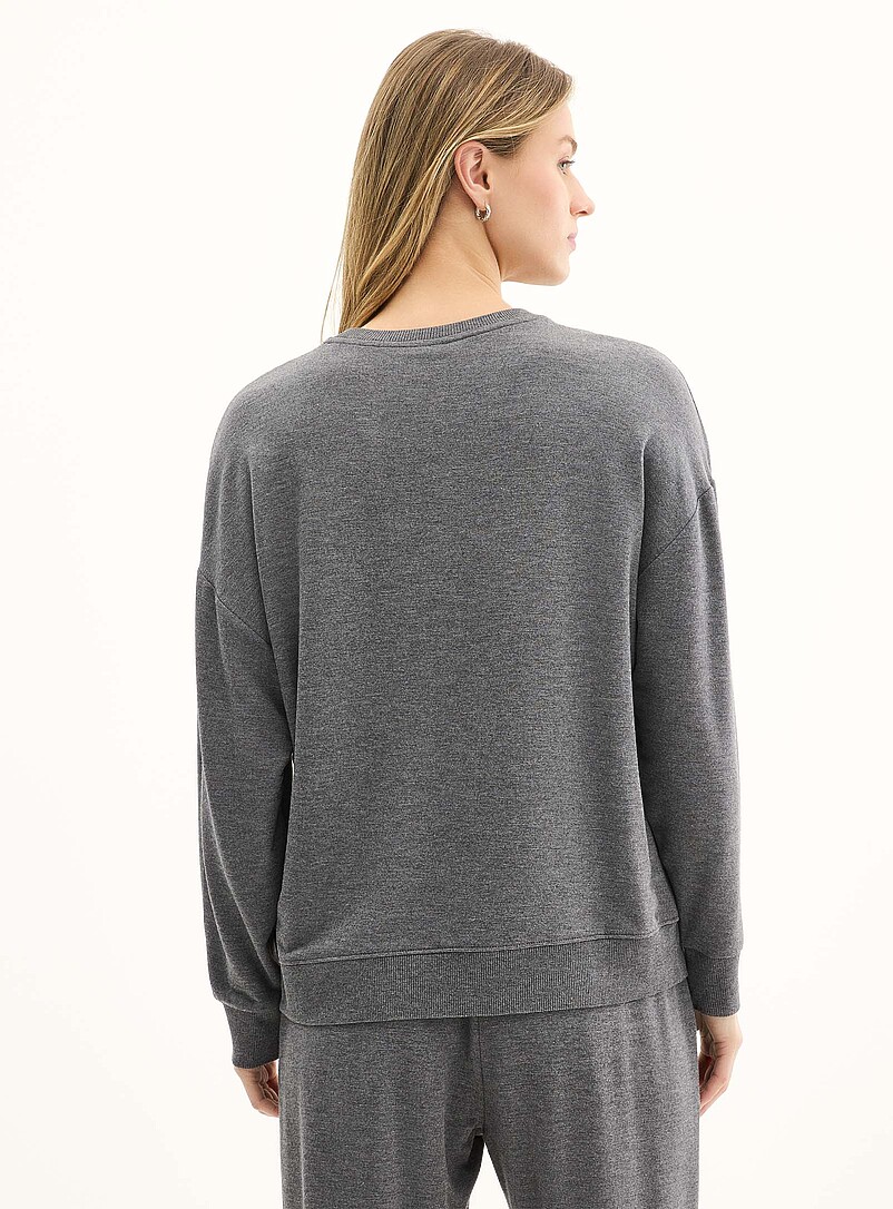 Miiyu: Le sweat souple envers bross&eacute; Bleu p&acirc;le - Bleu ciel pour femme