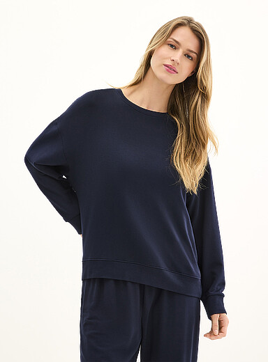 Brushed underside supple sweatshirt