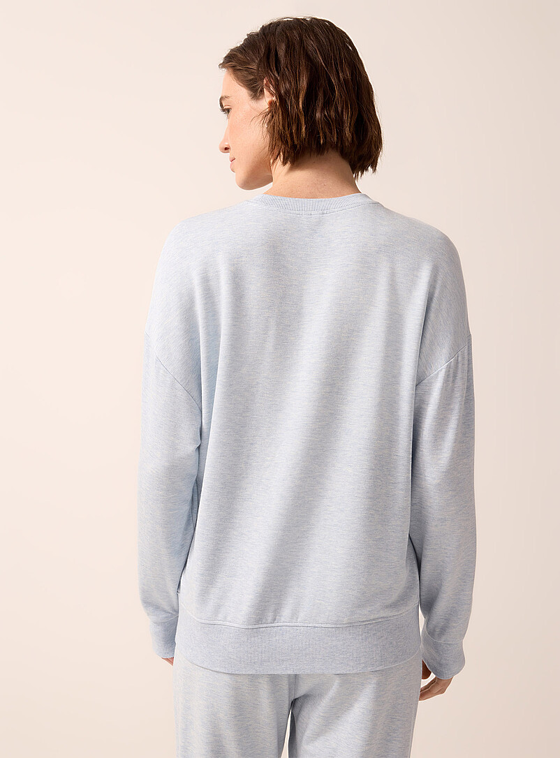 Miiyu: Le sweat souple envers bross&eacute; Bleu p&acirc;le - Bleu ciel pour femme