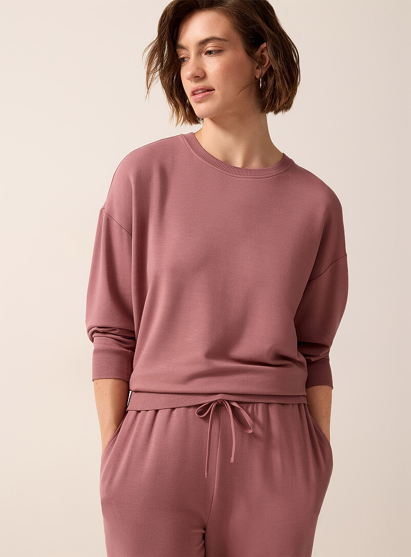 Miiyu: Le sweat souple envers bross&eacute; Bleu p&acirc;le - Bleu ciel pour femme