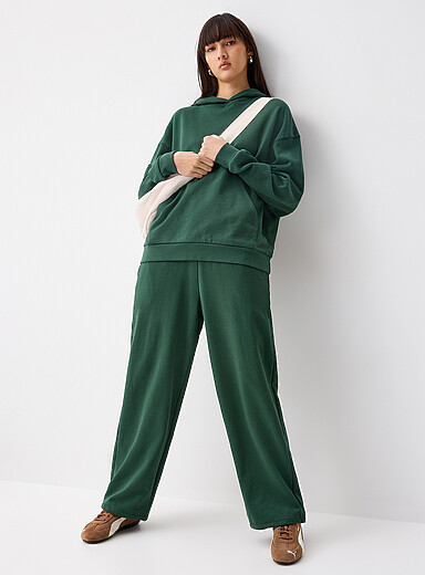 French terry wide-leg pant