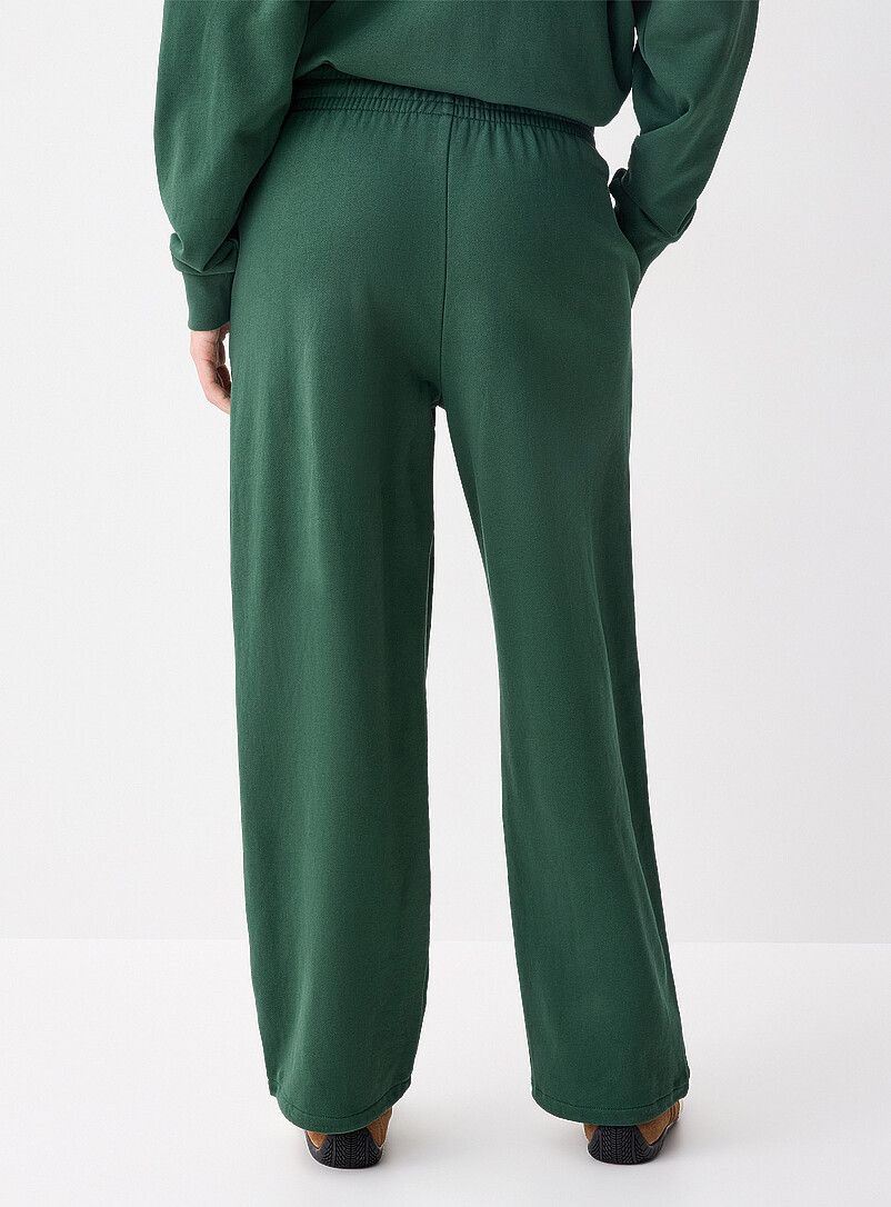 Twik Teal French terry wide-leg pant for women