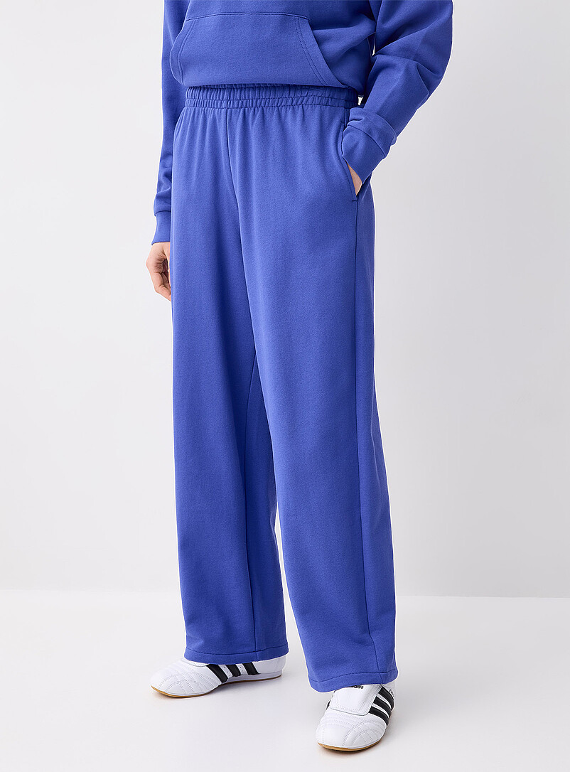 Twik: Le pantalon large molleton envers ratin&eacute; Vert fonc&eacute; - Mousse pour femme