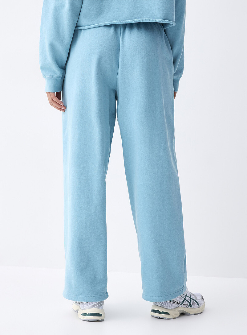 Twik Teal French terry wide-leg pant for women