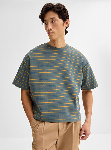 Striped thick jersey T-shirt <b>Oversized fit</b>