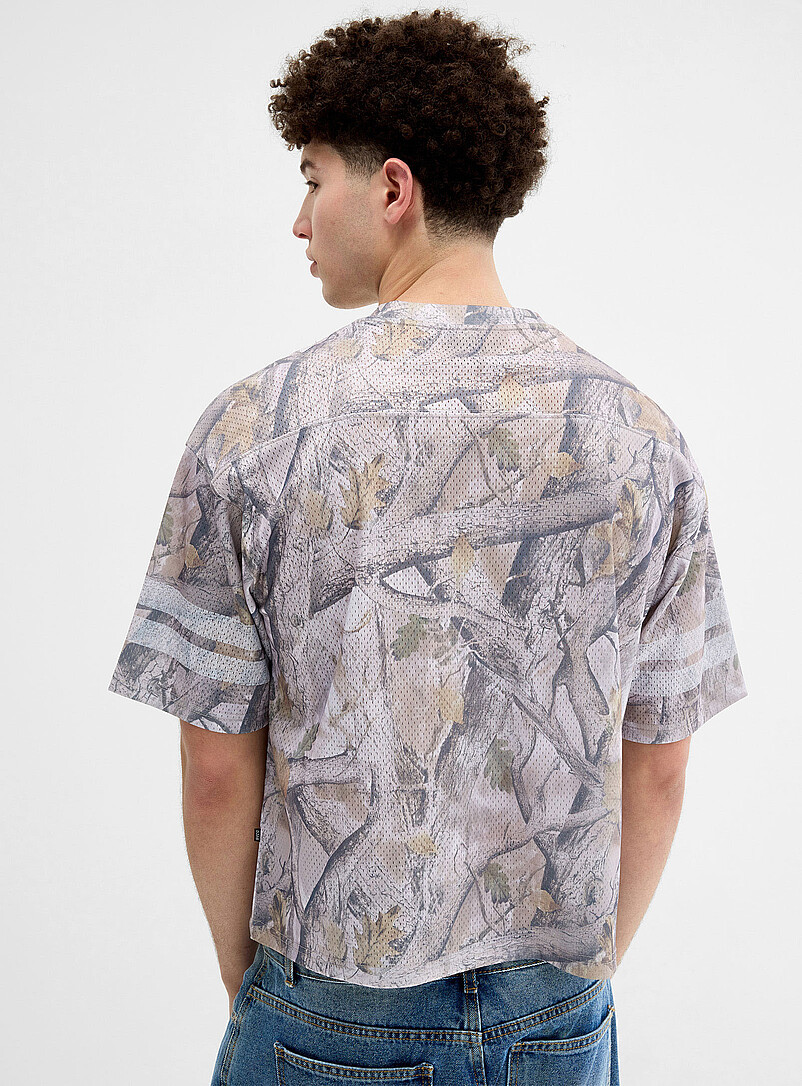 Djab Ecru/Linen Sports graphic mesh T-shirt for men