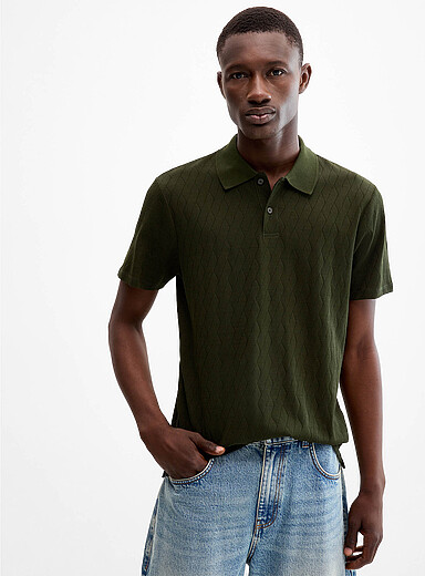 Le polo jacquard c&acirc;bles torsad&eacute;s