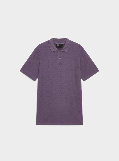 Twisted cable jacquard polo