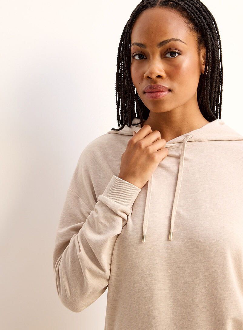 Miiyu: La veste &agrave; capuche souple envers bross&eacute; Lavande - Pourpre clair pour femme