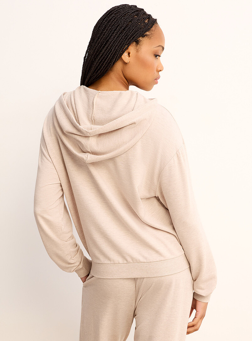 Miiyu: La veste &agrave; capuche souple envers bross&eacute; Lavande - Pourpre clair pour femme