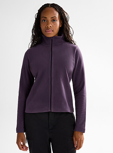 I.FIV5: La veste polaire zipp&eacute;e col montant Mauve pour femme