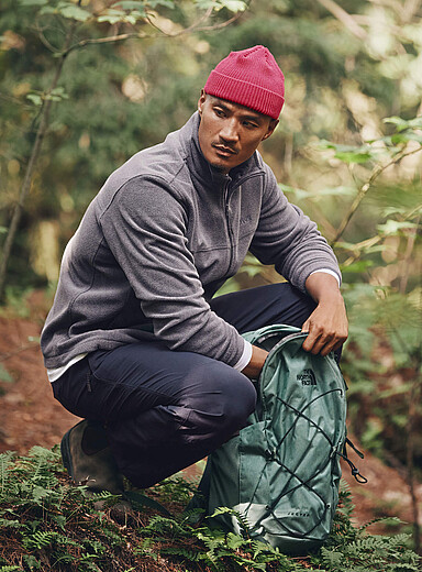 I.FIV5: La veste polaire zipp&eacute;e col montant Gris ardoise pour homme